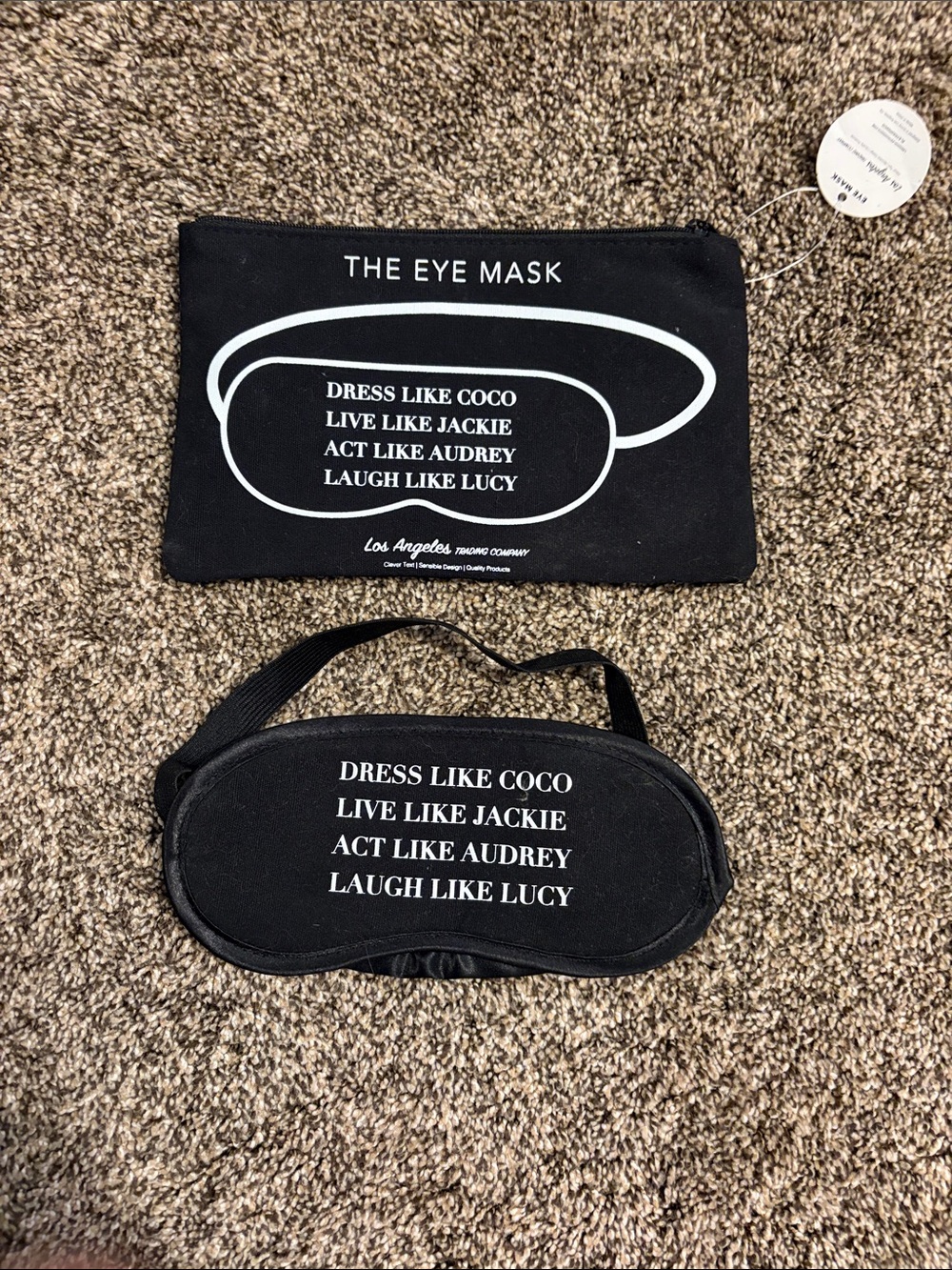 Black Eye Mask with Inspirational Fashion Quote - Unbranded